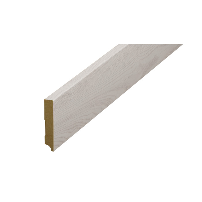 Plintă parchet alba/crem, 80 mm din HDF, compatibil 56582