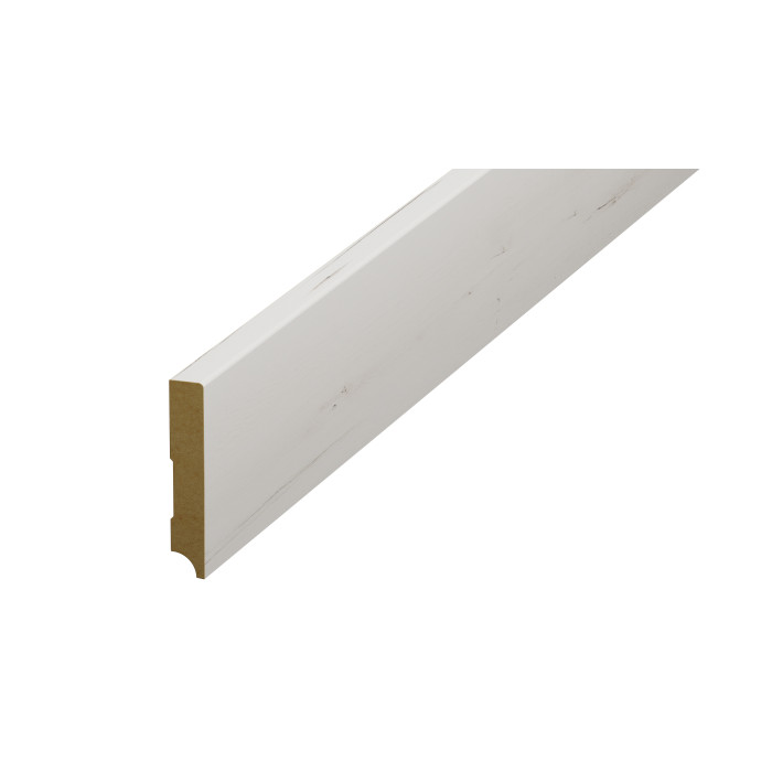 Plintă parchet albă, 80 mm din HDF, compatibil 54832