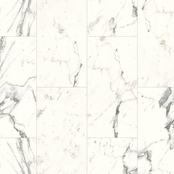 Parchet SPC Classen, aplicat pe perete, Ceramin Carrara Vained Alb